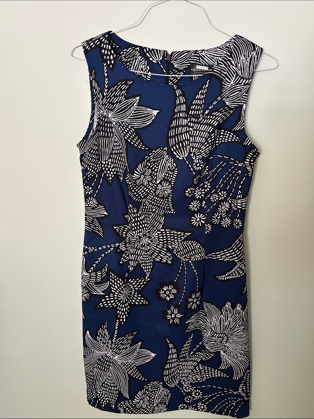 connected apparel Navy Blue Floral Midi Dress